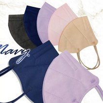 결혼식 혼주마스크 귀편한 새부리형 마스크 중형 kf94 화장안묻는 핑크색 살색 마스크 얼굴작아보이는 국산 10매, 네이비