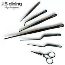 제이에스다이닝 조리용 요리핀셋 요리용 트위저 주방 집게 핀셋 젓가락 플레이팅 고기 파스타, 4-4 30cm 일자형 블루, 각인신청 O, 1개