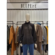 블루페페 프릴하이넥 세로결 블라우스 P211MSC004 BK1