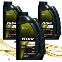 킥스 KIXX PAO 5W-40 C3 1L x1개 디젤 가솔린 합성 엔진오일
