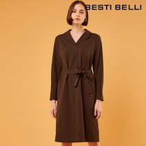 베스띠벨리 카라 솔리드 밸트 시크 원피스