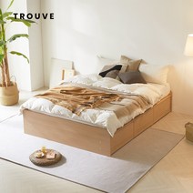 트루베퍼니처 누보 무헤드 빅서랍 수납침대 프레임 Q, 오크