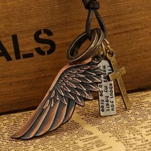 천사의날개 가죽목걸이/커플목걸이/십자가목걸이/행운목걸이/수호천사