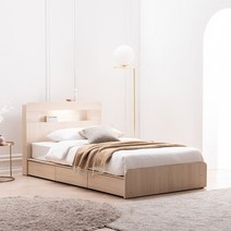 젠티스 테리우스 LED 침대(매트리스 포함)통판형 서랍형 수납형 슈퍼싱글침대 퀸침대, B. 테리우스 3단 서랍형(아카시아)