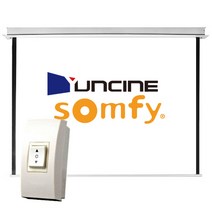 YUNCINE SCREEN (SOMFY) 저소음 전동 매립 스크린 80인치 100인치 120인치 전자동 매입 빔스크린 프로젝터 빔프로젝터 빔프로젝트 설치 자동 솜피 매립형 매입식, 06. 솜피매립120인치 (무선)