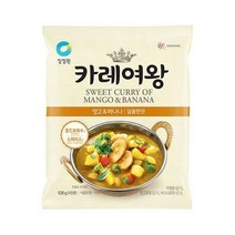 청정원 간편식 청정원 카레여왕 망고&바나나 108g 분말(4인분) 집밥 도시락 식자재 캠핑 별미, 21개