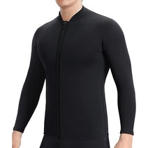 프리다이빙슈트 웻슈트 웻수트 TBLUITE Wetsuit Top Women 2mm Wet Suit Jacket for Men in Cold Water Fro, 06 T5-2mm 흑인 남성_03 Small