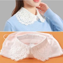하나뿐인걸 큐티카라 페이크카라 레이어드 빅카라 넥케이프 레이스 블라우스 자수