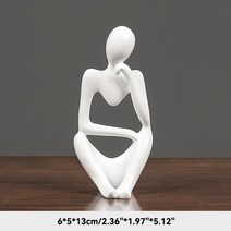 장식품 두꺼비 석고상 대형피규어쟁반 곰돌이트레이 조각상 정원 실내 실외 장식 유니크 사상가 추상 동상 조각 요가 입상 북유럽 거실 홈 메종 액세서리 책상 품, 흰색 2