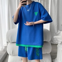 streetwear 힙합 록 캐주얼 짧은 티셔츠 반바지 2 조각 여름 tracksuit