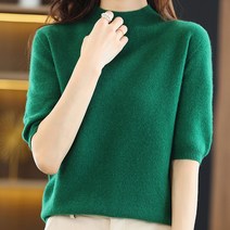 조이스샵/ 미오23 반팔 반팔목티 여성 봄 여름 여름티 모크넥 니트티 반팔티 반팔티셔츠 터틀넥 니트티셔츠 티셔츠 가을 여자 목 봄티 봄티셔츠 기본티 반폴라 라운드티