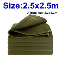 야외 캠핑 바닥 방수포 그라운드 시트 두꺼운 0.65mm 녹색 캔버스 타포린 트럭 방수 천 천막 그늘 항해 정원 텐트 방수 천, 2.5x2.5m