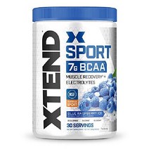 XTEND 스포츠 BCAA 파우더 블루 라즈베리 아이스 - 아미노산이 함유된 회복 및 수분 공급을 위한 전해질 30인분, 블루 베리 라즈베리 아이스, 12.2 온스(1팩)