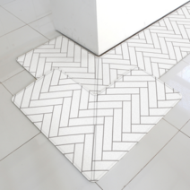 파크론 어반헤링본 코너 소형 주방매트 욕실 현관 씽크대 부엌 발매트 88*88*1.5cm