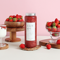 오늘의딸기 수제딸기청 국산 [딸기함량 85%] 홈카페 대용량 카페용 딸기라떼 프리미엄 과일청, 530g x 1개
