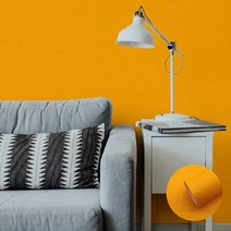 쿠셔니 풀없이 붙이는 스티커 접착식 실크 폼벽지, 오렌지