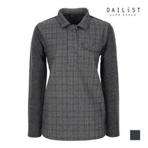 올리비아로렌 글렌체크 배색 카라 티셔츠 2MRNALUS1241