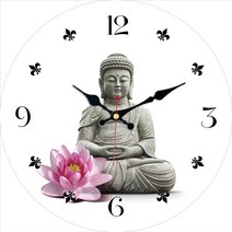 인테리어벽시계 조용한 사무실 주방 인치 무음 벽시계불교 부처, 01 18405