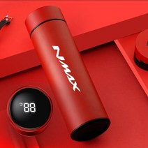 야마하 호환 NMAX155 NMAX 155 125 - 스테인레스 보온병 온도 디스플레이 물병 진공 플라스크 커피 컵, [02] 빨간