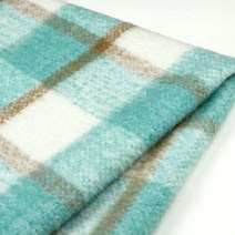 자투리 대폭아크릴100% 알파카 민트베지 체크