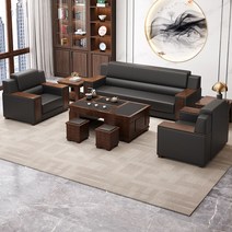 아쿠아 소파 사무실 스타일 비즈니스 회의 게스트 리셉션 협상 가죽 심플 모던 오피스 커피 테이블 조합, [25] 정연한 구석 60x60x45CM