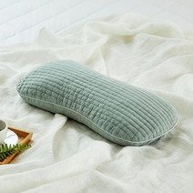 모던하우스 경추가 편안한 땅콩형 줄누빔 피그먼트 편백베개23X47 녹차그린 CV0422006, 1P