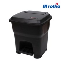 (스위스) 로쏘 헤라 페달휴지통 35L, 검정색, 1개