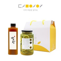 수제청 담아요 수제 핸드메이드 과일청 수제청 선물포장 포함 답례품 명절선물 세트, 1세트, (2구포장)청귤청650g+생강청650g(플)