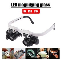 루페 루뻬헤드 마운트 돋보기 안경 조명 현미경 밴드 수리 LED 램프 라이트 8x 15x 23x 루페 포함, 한개옵션0
