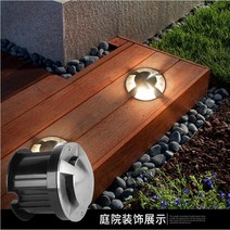 9W IP68 LED 지 하 빛 3X3W 플로어 램프 야외 지상 정원 광장 경로 묻혀 마당 풍경 AC85-265V DC12V, 01 1 Hole - AC85-265C, 01 Blue