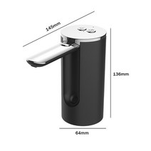 생수통정수기 가정용 자동 전기 워터 스마트 미니 디스펜서 물 정수기, 4.1200mah black