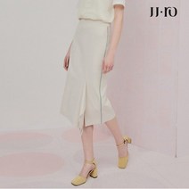 JJ지고트 JJ.ro 라인 배색 슬릿 플라운스 스커트 GM3A0SKJ3