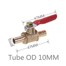 난방분배기 온수분배기 보일러분배기 바닥난방시공 6mm-12mm 호스 바브 인라인 황동 물 오일 공기 가스 연, Tube OD 10MM
