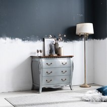 [리체갤러리] [착불상품] 수입빈티지엔틱 보나끄 샤인 그레이 3단서랍장, 없음