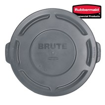 러버메이드 벤티드 브루트(208L) 원형 컨테이너 리빙박스, 회색뚜껑