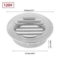 벤츄레이터 벤츄레타 스테인레스 스틸 플랫 벤트 메쉬 커버 외벽 배기 후드 레인 캡 오일 연기, konggai05hj-120