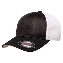 Flexfit 남성용 360 옴니메시 캡 차콜/화이트. Large-X-Large, Large-X-Large_Black/White