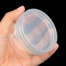 투명 플라스틱 납작이 용기 보관통 원통 케이스, 7cm - 250ml