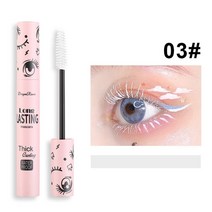 마스카라 4d 실키 마스카라 방수 빠른 건조 속눈썹 컬 확장 메이크업 파티 속눈썹 블루 퍼플 블랙 화이트 커피 잉크 마스카라, 03 화이트