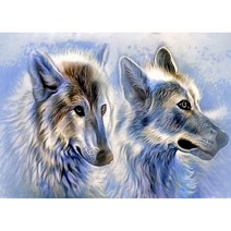 은빛 늑대 (캔버스) 보석십자수 40x50 큐빅 DIY키트 케이엠엘리, 본상품선택