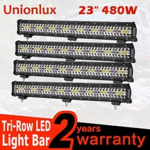 선박용 램프 라이트 23 인치 480W 오프로드 Led 바 4 개 3 열 운전 자동차 트럭 4x4 보트 ATV 12V 24V, [02] 4pcs