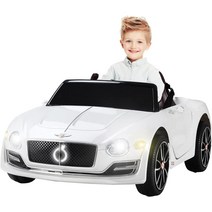 선물 TOBBI 12V Kids Ride on 자동차 License Bentley EXP12 배터리 구동 크리스마스 소년 원격 제어 LED MP3 USB 흰색, Black