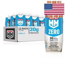 최신정품 Muscle Milk 제로 프로틴 쉐이크 15g 바닐라 12병 머슬밀크 Protein Shake +휴대용약통 별도증정