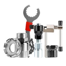 LONGNA 생황잡화 자전거 휠 체인 수리 렌치 Freewheel Bottom Bracket BB 제거 추출기 자전거 크랭크 풀러 체인 커터 스플리터 차단기 취미, 실버 블랙, 스틸 × As 설명