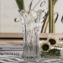 KHCL 1+1 크리스탈꽃병 엔틱유리병 인테리어 빈티지화병 꽃병, 꽃잎 35CM 로즈