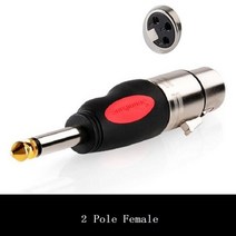 Gold plated 2/3 Pole 6.35mm male to 3Pin XLR female/male Audio Signal Converter Plug Mic Microphone, 02 2 Pole Female