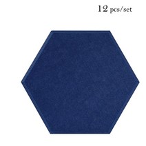 흡음재 방음벽 방음재 방음 음향 패널 12 Pcs 벽 스티커 홈 스튜디오 소음 절연 데코 문/침실 액세서리, [01] Small hexagon, [14] 43-Dark cyan, [02] 0.9cm Medium density