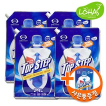 탑스텝 로하스인증 액체 세탁세제 대용량 리필형 2.4L 4개, 단품