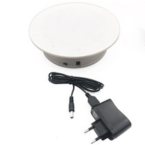 LP플레이어 턴테이블 20m 360 학위 전기 턴테이블 디스플레이 스탠드 쥬얼리 모델 쇼 1.5kg 비디오 촬영 배, 02 White with EU plug