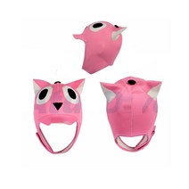 다이빙후드 캐릭터 쿠버 프리다이빙 슈트 모자 서핑, 연근 색 형광 분말 큰 눈 귀여운 오리 혀